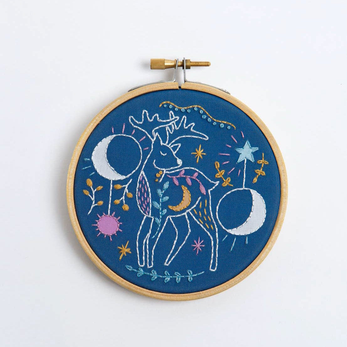 4" Beginner Celestial Deer Embroidery Kit - Shop at Persephone's Hearth