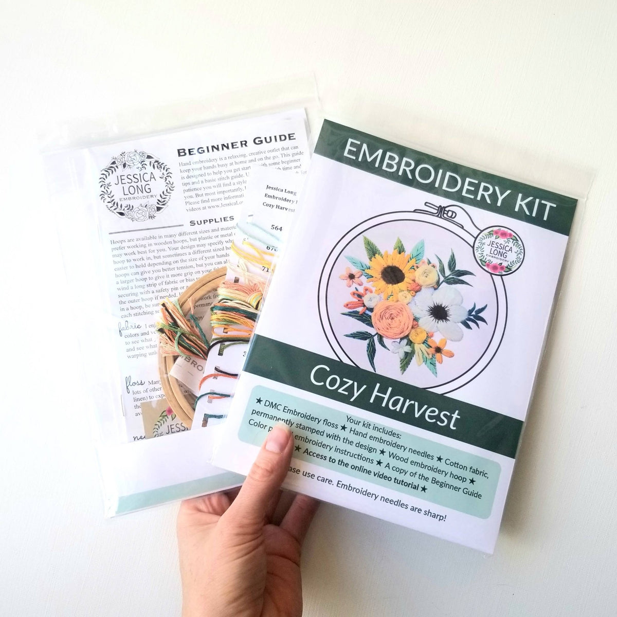 *Pre - order* 4" Beginner Cozy Harvest Embroidery Kit - Shop at Persephone's Hearth