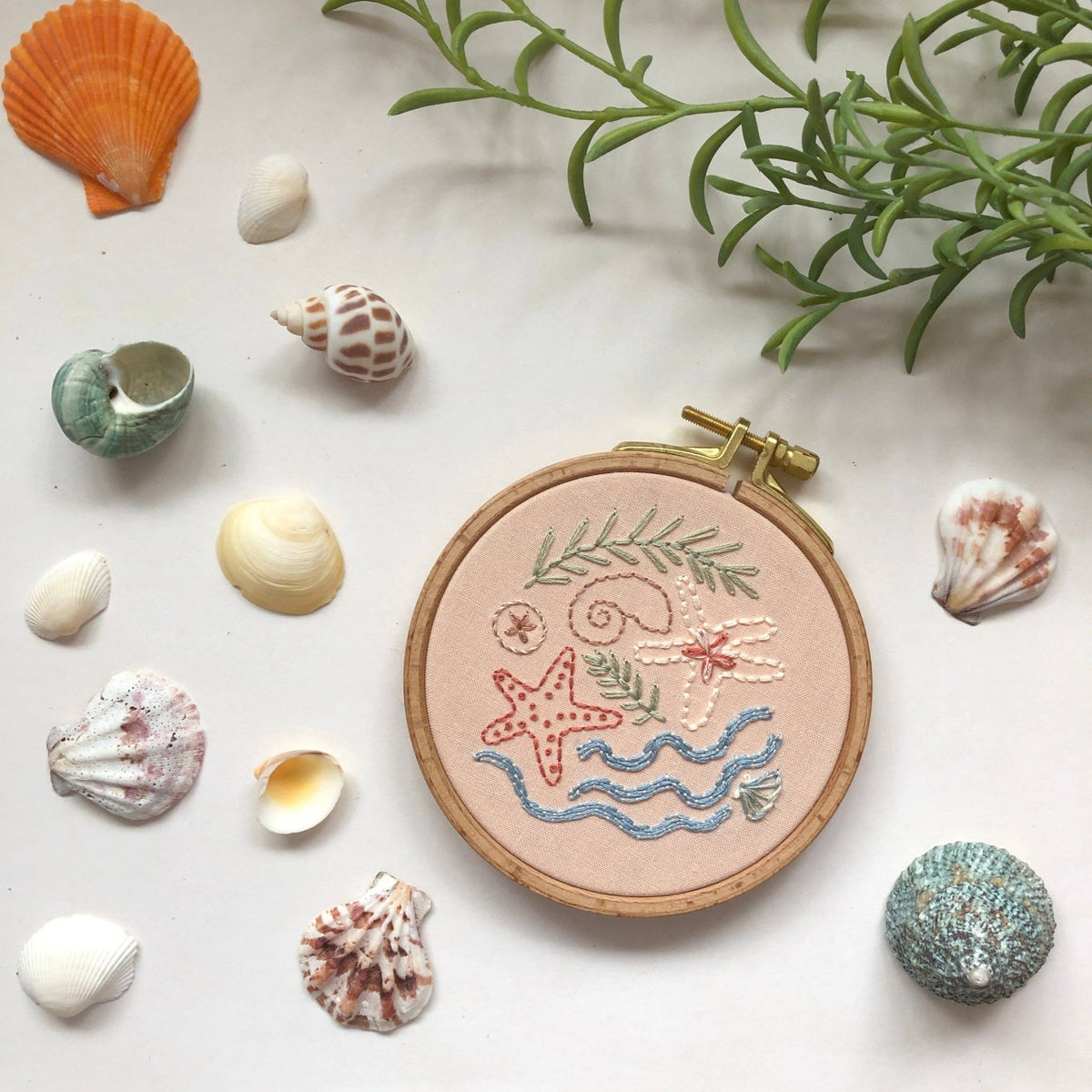 4" Beginner Seaside Treasures Beach Embroidery Kit - Shop at Persephone's Hearth