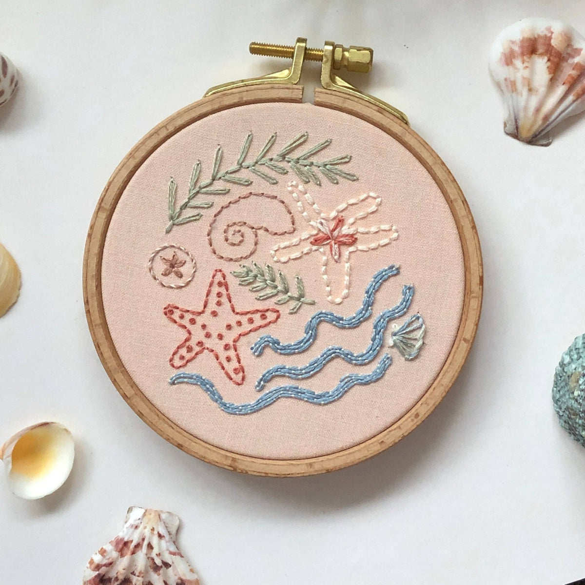 4" Beginner Seaside Treasures Beach Embroidery Kit - Shop at Persephone's Hearth