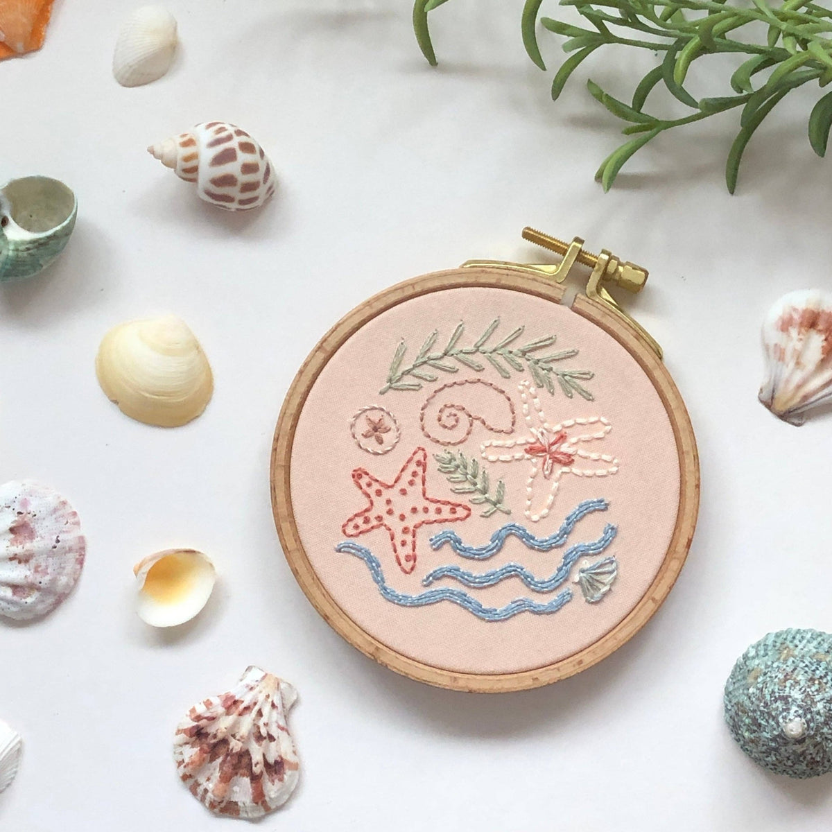 4" Beginner Seaside Treasures Beach Embroidery Kit - Shop at Persephone's Hearth