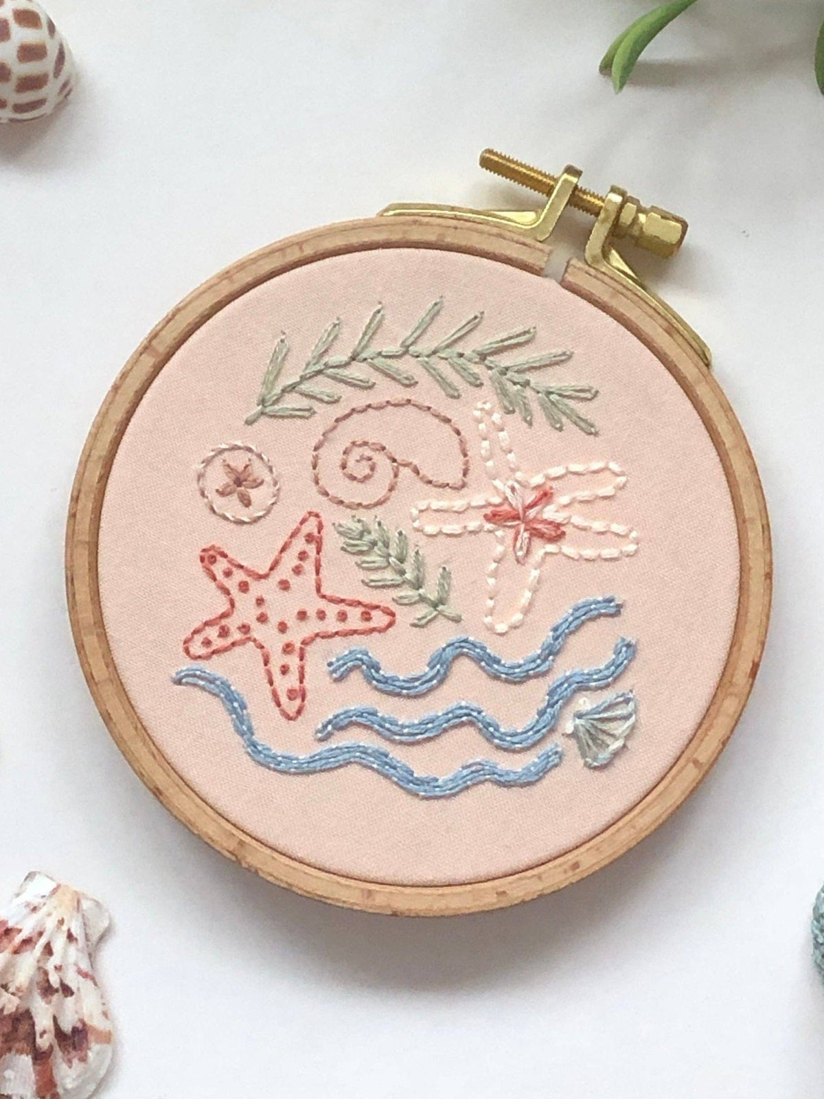 4" Beginner Seaside Treasures Beach Embroidery Kit - Shop at Persephone's Hearth