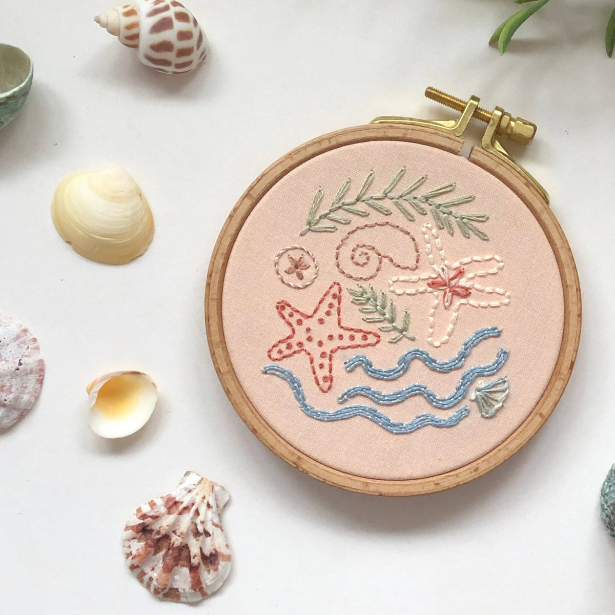 4" Beginner Seaside Treasures Beach Embroidery Kit - Shop at Persephone's Hearth
