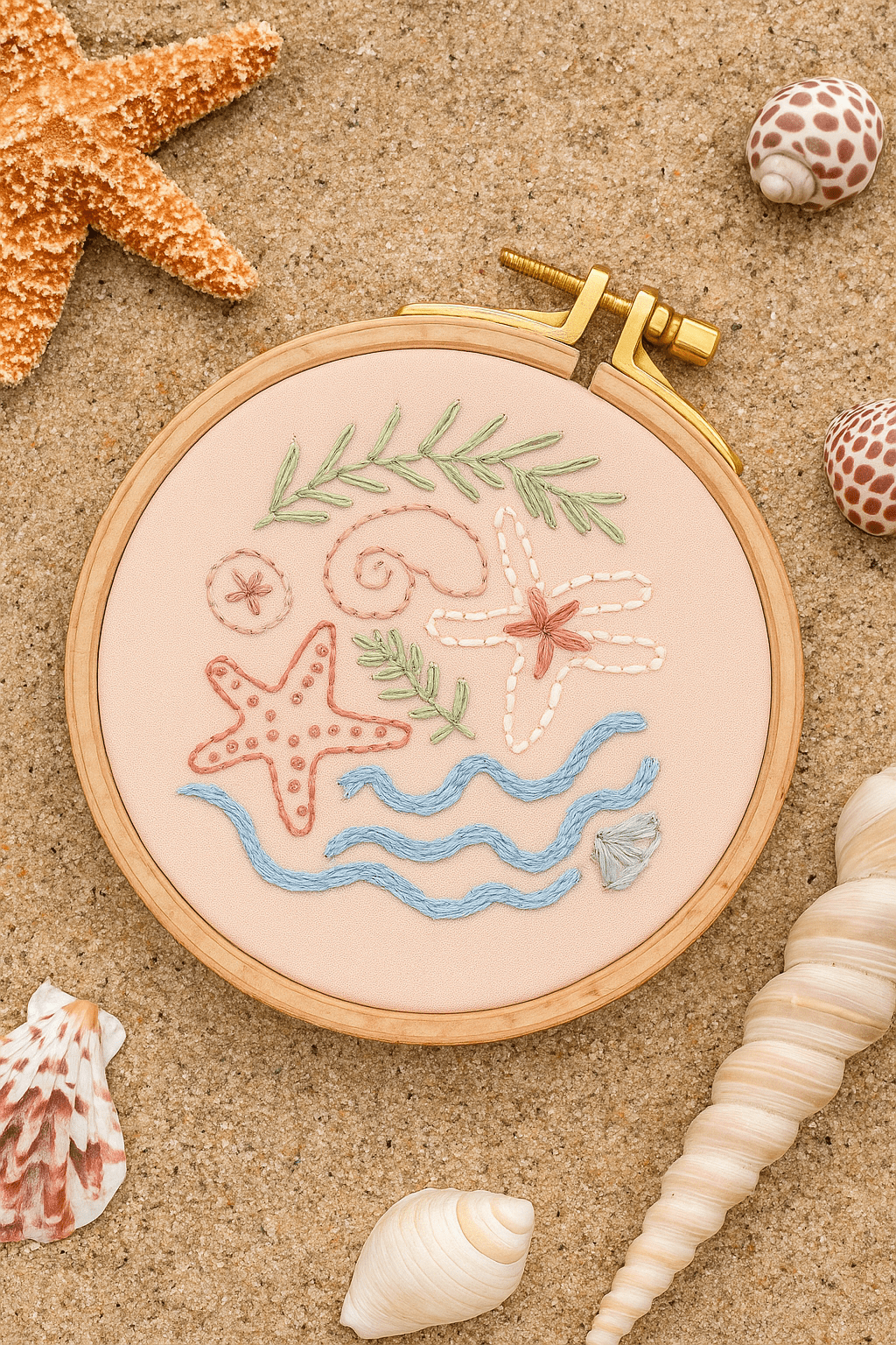 4" Beginner Seaside Treasures Beach Embroidery Kit - Shop at Persephone's Hearth