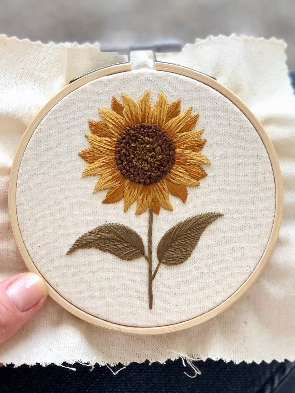 4" Beginner Sunflower Embroidery Kit - Shop at Persephone's Hearth