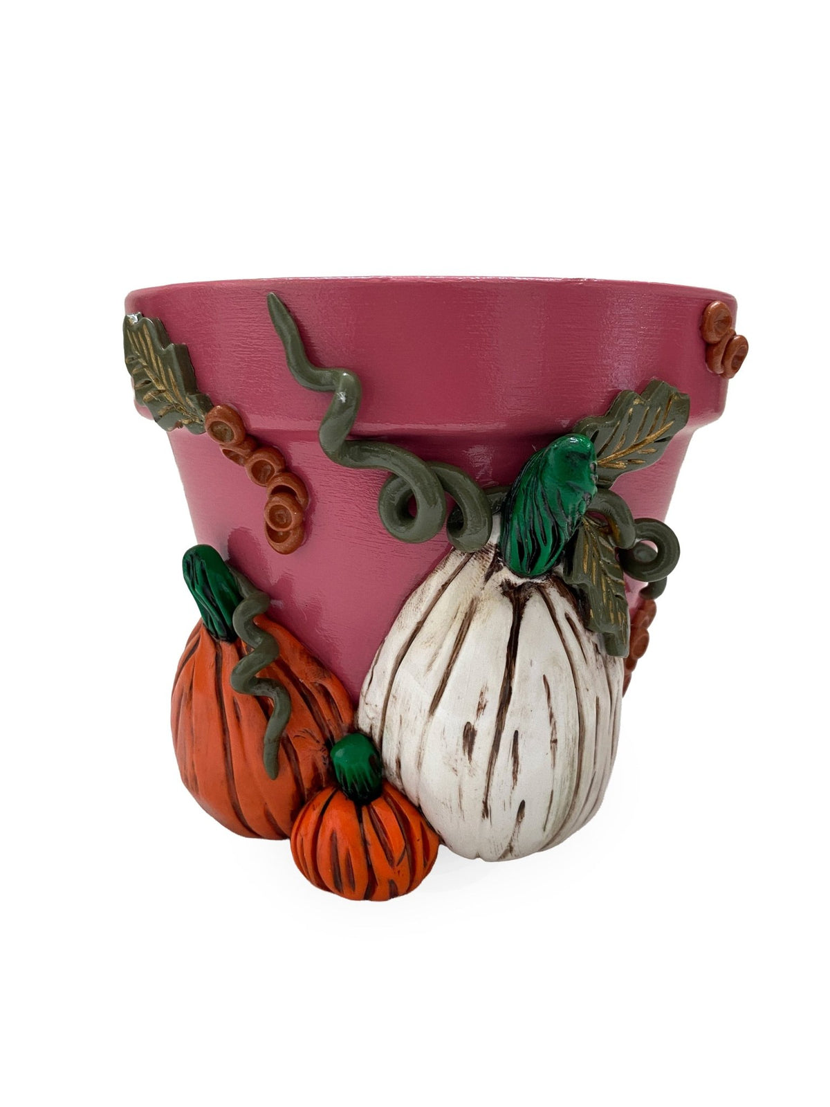 4" Limited Edition Pink Pumpkin Motif Plant Pot - Shop at Persephone's Hearth