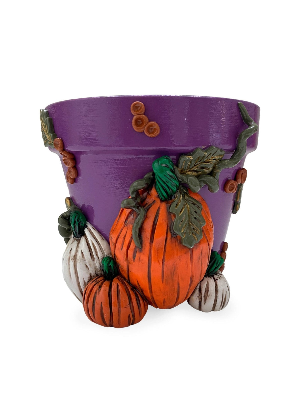 4" Limited Edition Purple Pumpkin Motif Plant Pot - Shop at Persephone's Hearth