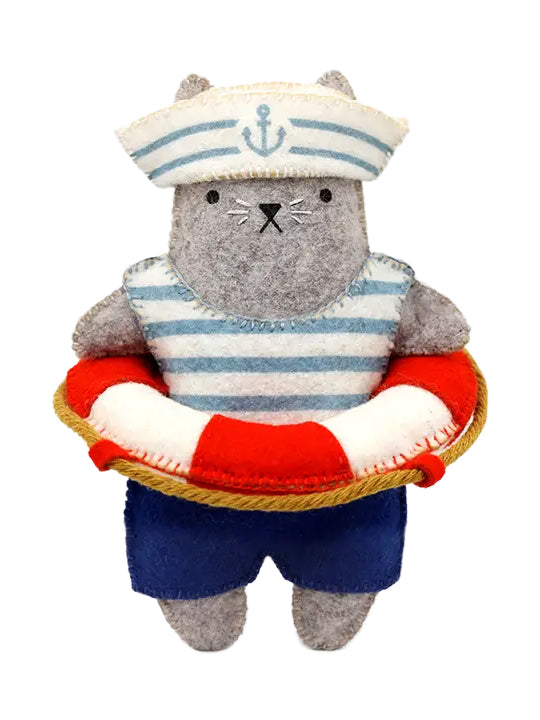 *Pre-order* Sailor Cat Embroidery & Felt Doll Kit