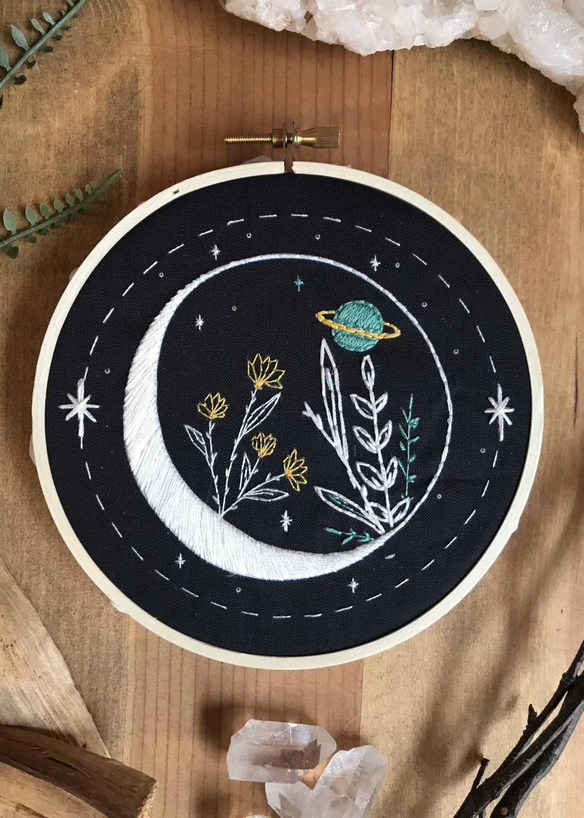 5" Beginner Celestial Garden Embroidery Kit - Shop at Persephone's Hearth