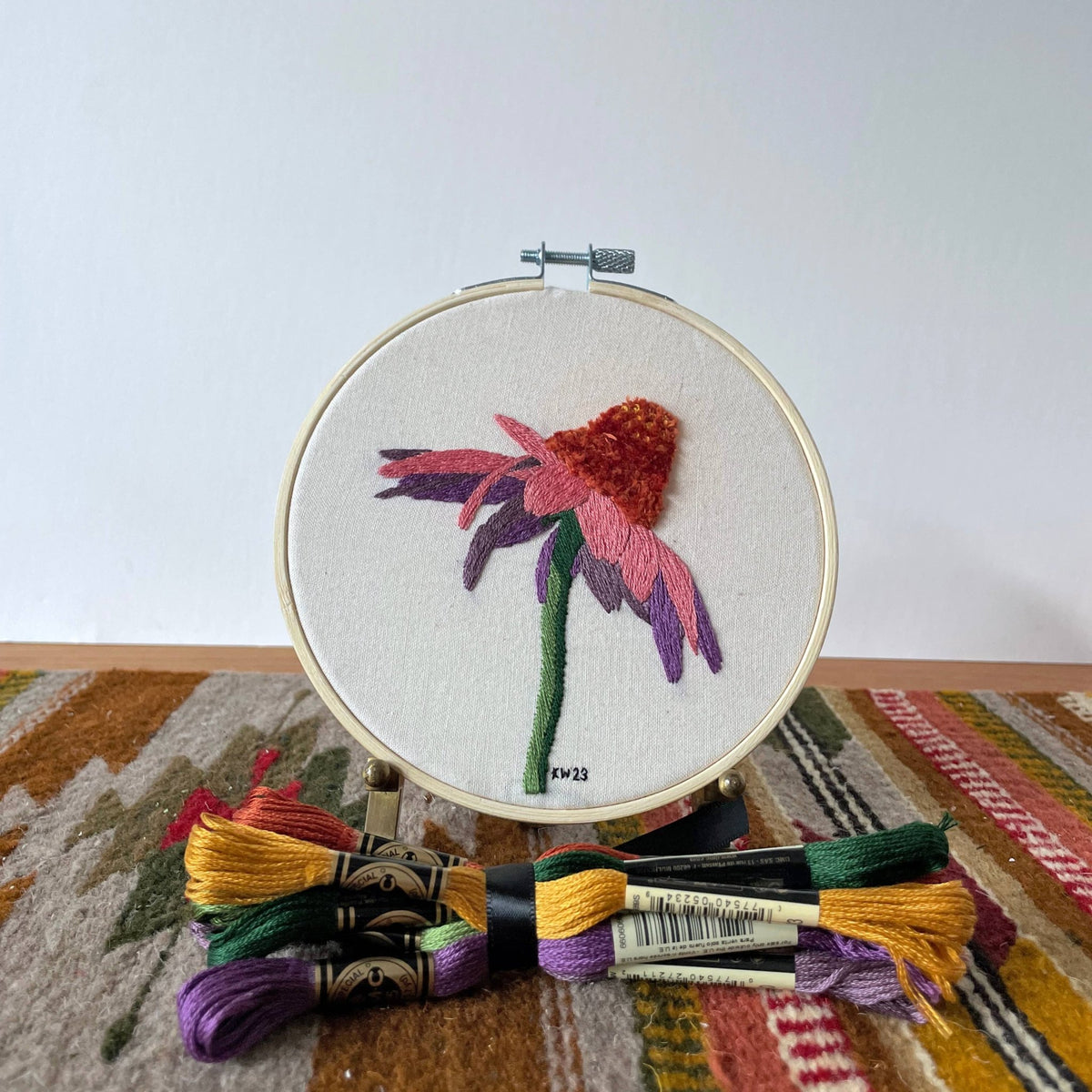 5" Beginner Coneflower Embroidery Kit - Shop at Persephone's Hearth