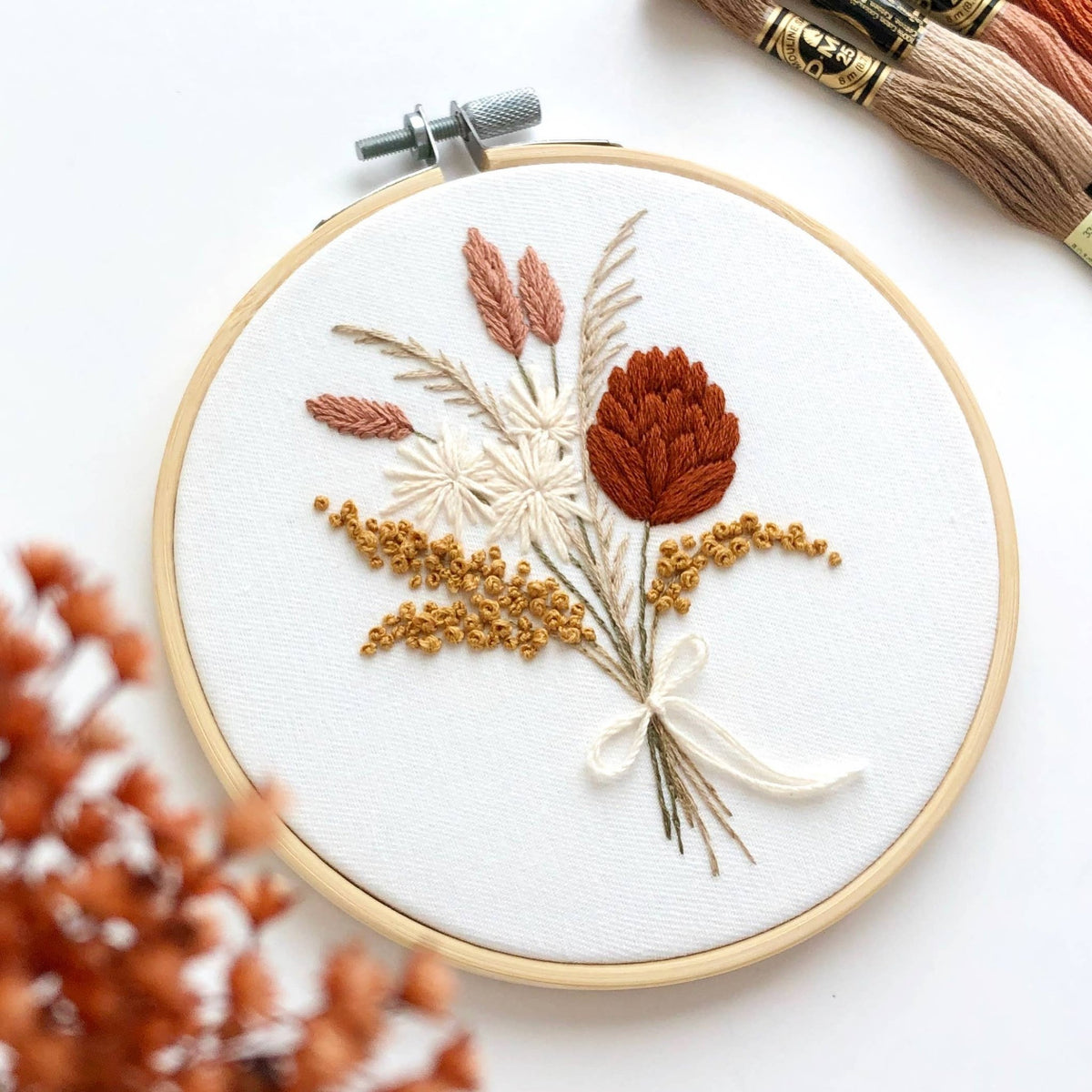 5" Beginner Flowers Bouquet Embroidery Kit - Shop at Persephone's Hearth
