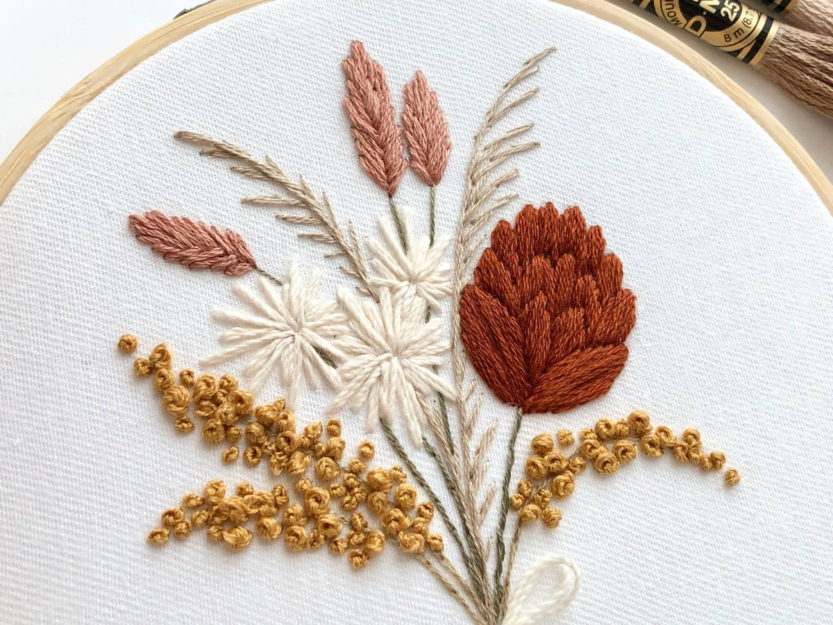 5" Beginner Flowers Bouquet Embroidery Kit - Shop at Persephone's Hearth