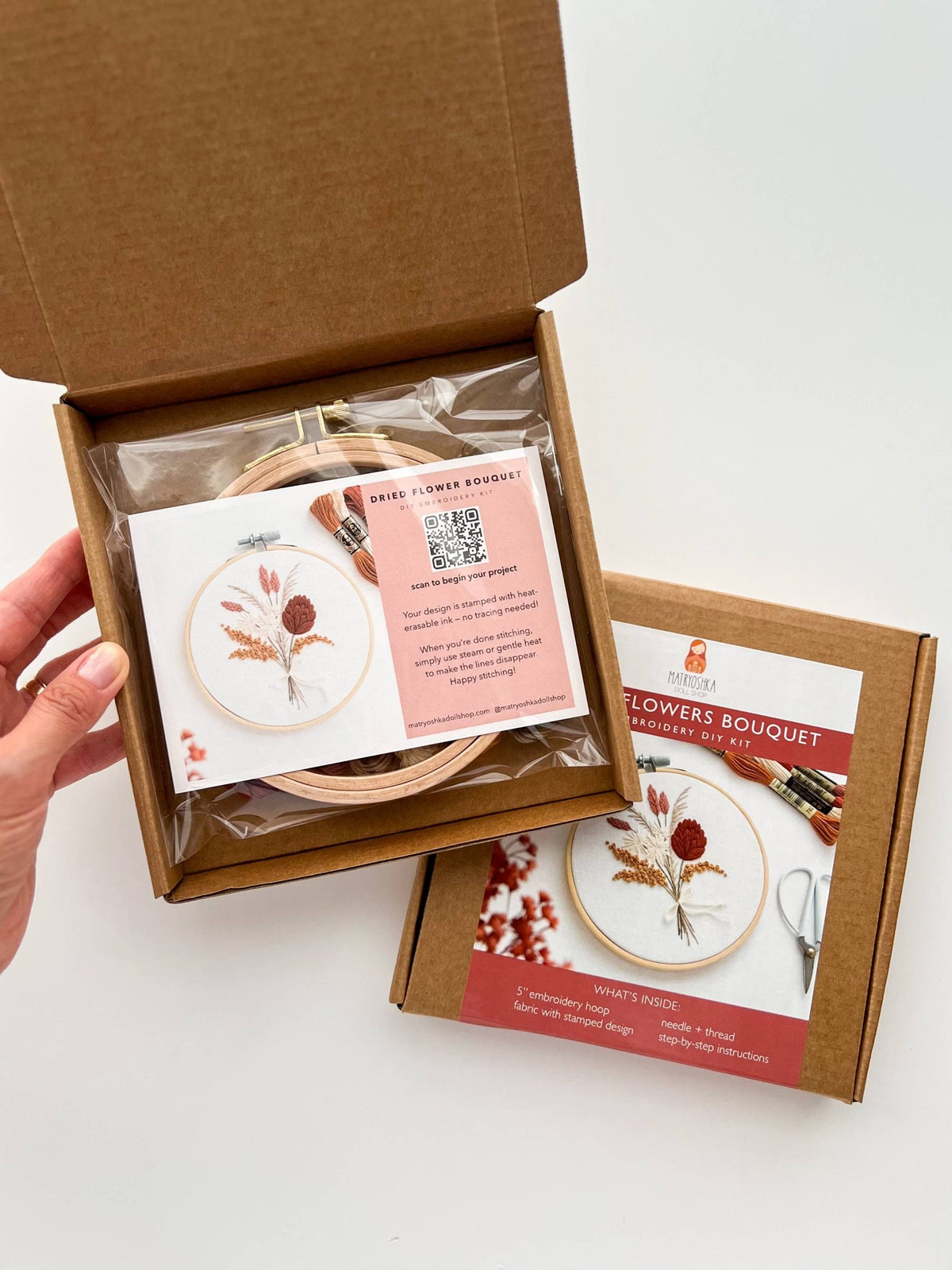 5" Beginner Flowers Bouquet Embroidery Kit - Shop at Persephone's Hearth