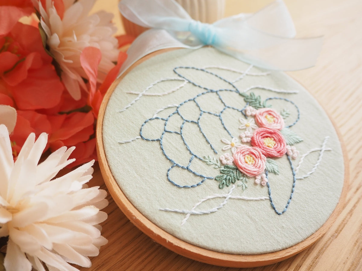 5" Beginner Green Turtle Embroidery Kit - Shop at Persephone's Hearth