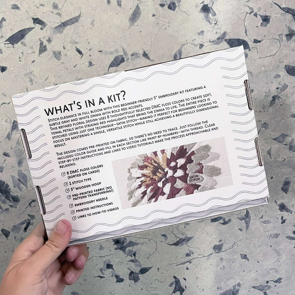 5" Beginner Zinnia No. 3 Embroidery Kit - Shop at Persephone's Hearth