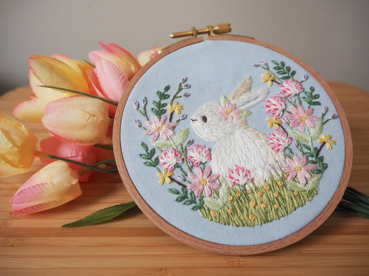 5" Spring Bunny Embroidery Kit - Shop at Persephone's Hearth