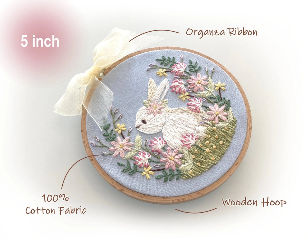 5" Spring Bunny Embroidery Kit - Shop at Persephone's Hearth