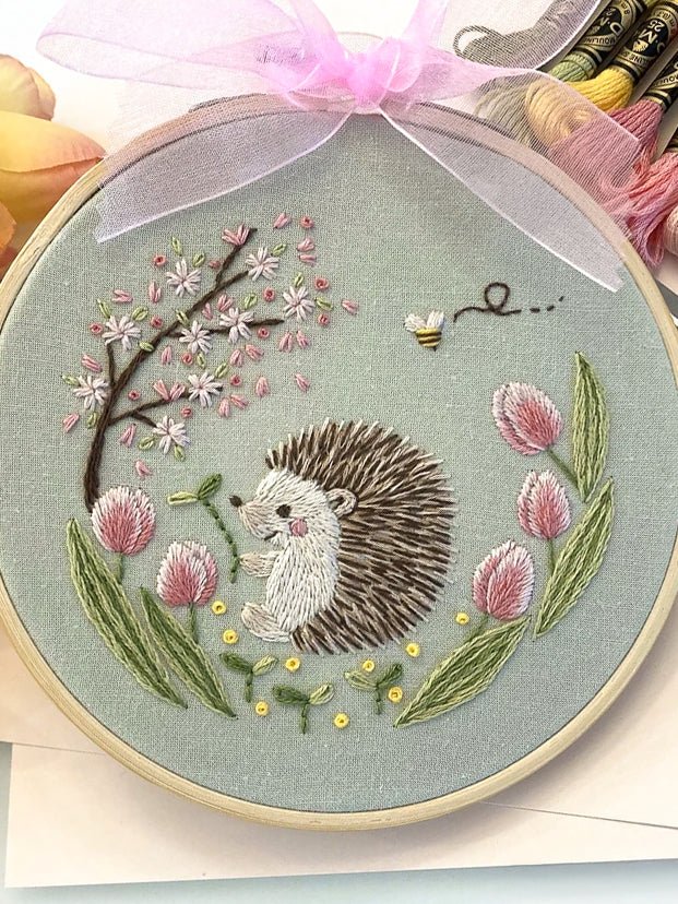 5" Spring Hedgehog Embroidery Kit - Shop at Persephone's Hearth