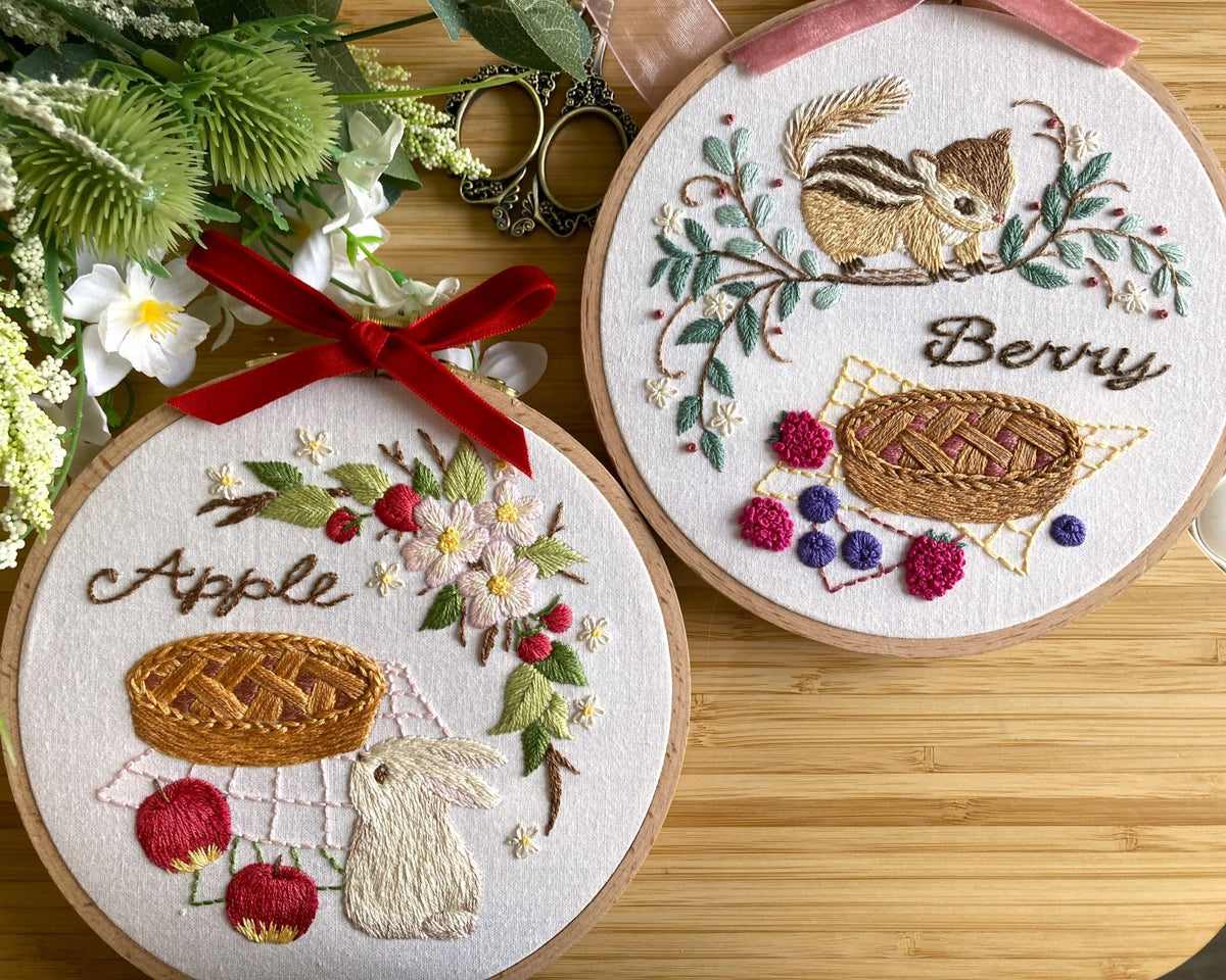 6" Apple Pie Embroidery Kit - Shop at Persephone's Hearth