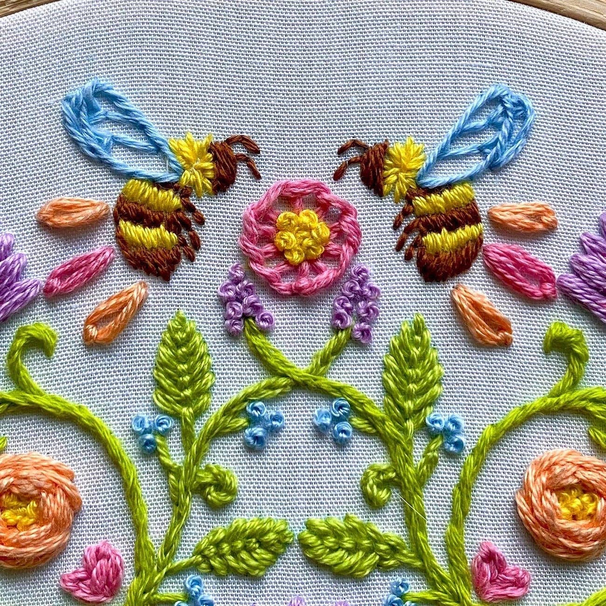 6" Bee Mandala DIY Embroidery Kit - Shop at Persephone's Hearth