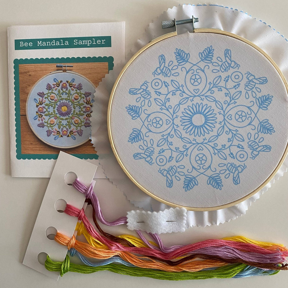 6" Bee Mandala DIY Embroidery Kit - Shop at Persephone's Hearth