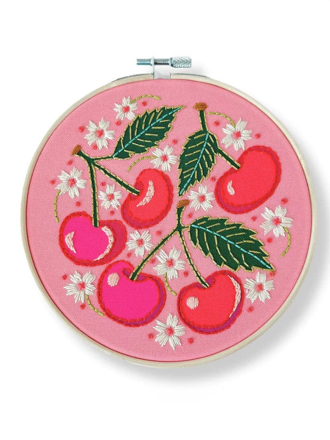 6" Beginner Cherries Embroidery Kit - Shop at Persephone's Hearth