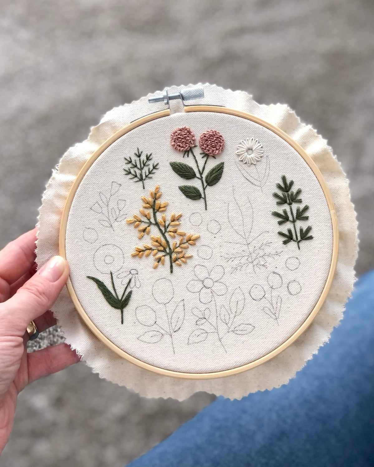 6" Beginner Floral Embroidery Kit - Shop at Persephone's Hearth