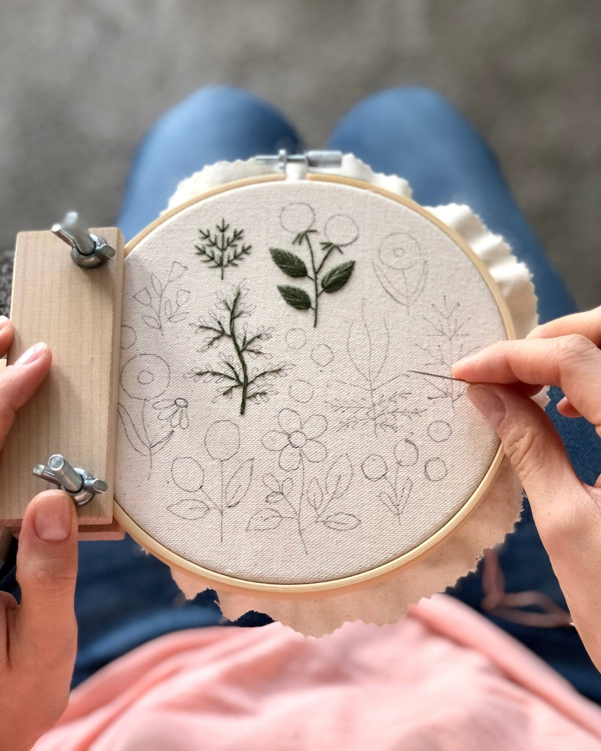6" Beginner Floral Embroidery Kit - Shop at Persephone's Hearth