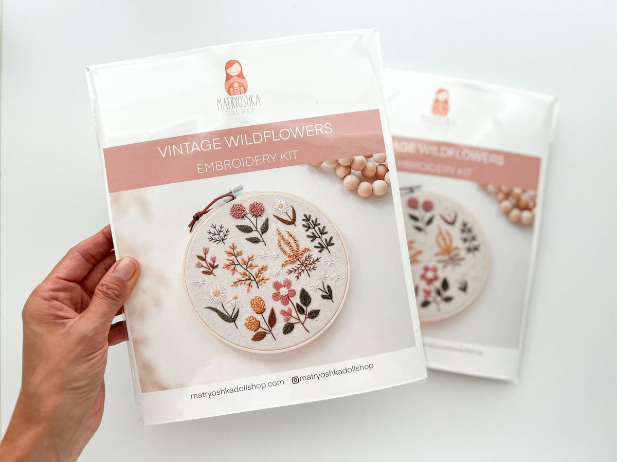 6" Beginner Floral Embroidery Kit - Shop at Persephone's Hearth