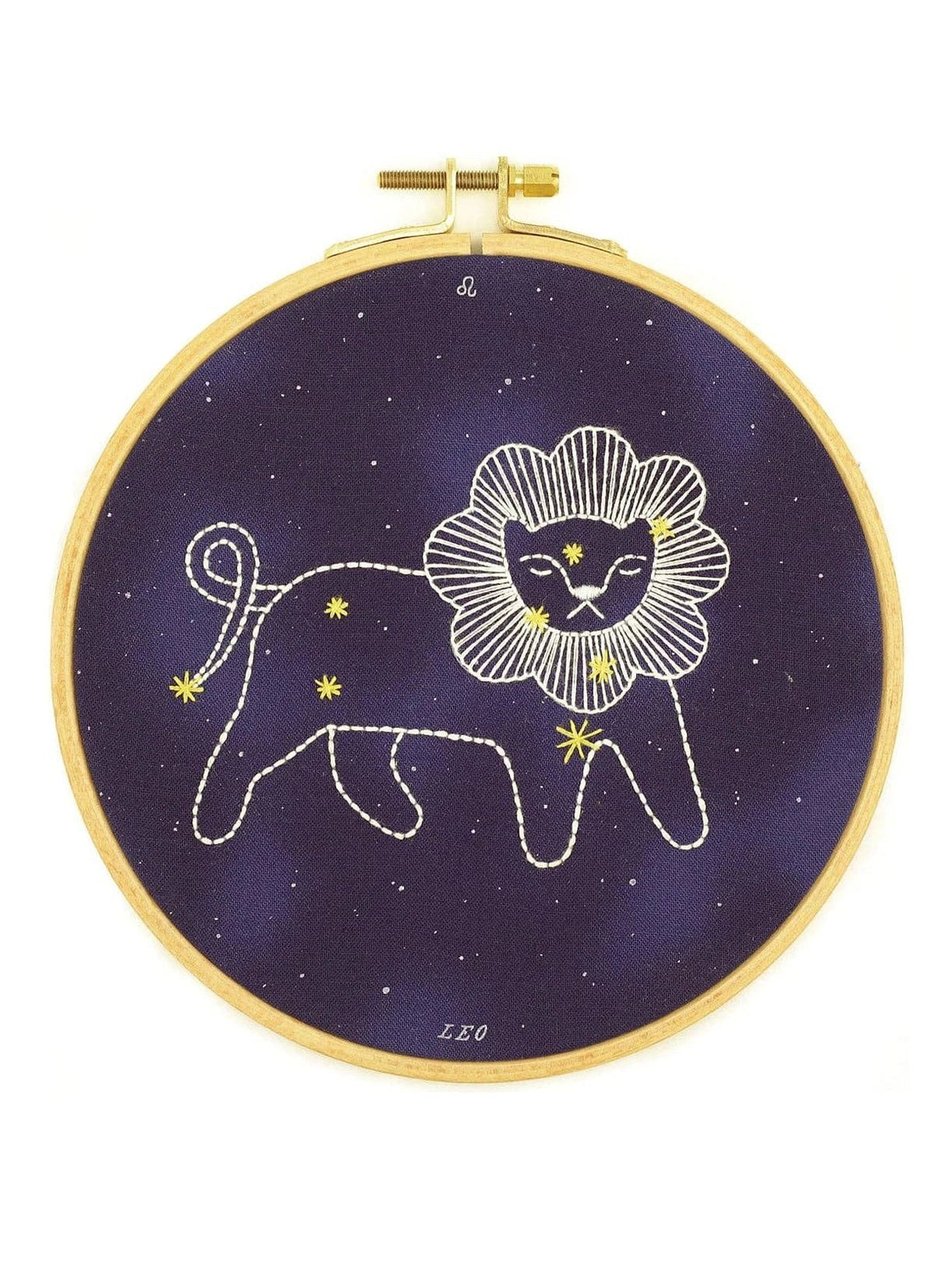 6" Beginner "Leo" Zodiac Embroidery Kit - Shop at Persephone's Hearth