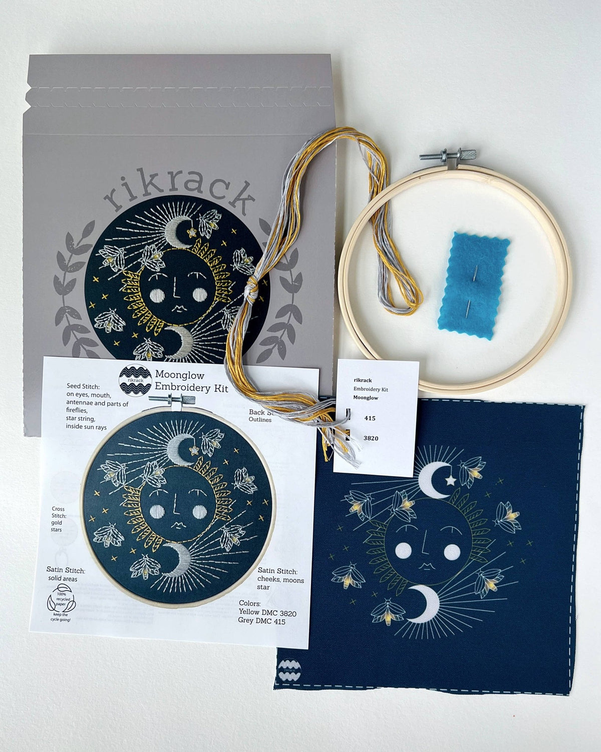 6" Beginner Moonglow Embroidery Kit - Shop at Persephone's Hearth