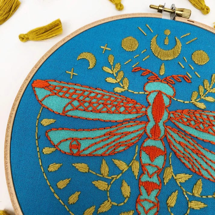 6" Beginner Mystic Dragonfly Embroidery Kit - Shop at Persephone's Hearth