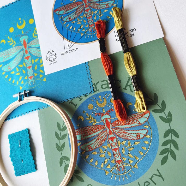 6" Beginner Mystic Dragonfly Embroidery Kit - Shop at Persephone's Hearth