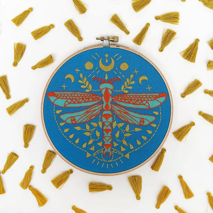 6" Beginner Mystic Dragonfly Embroidery Kit - Shop at Persephone's Hearth