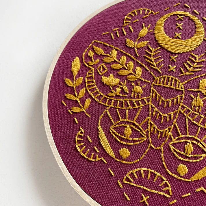 6" Beginner Mythic Moth Embroidery Kit - Shop at Persephone's Hearth