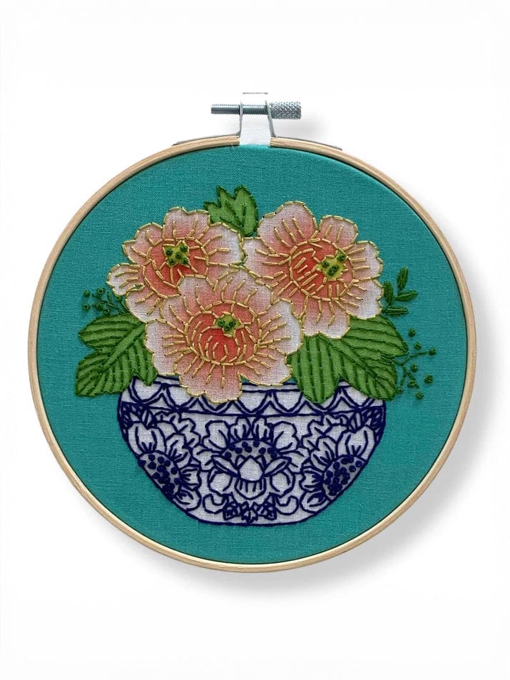6" Beginner Peony Embroidery Kit - Shop at Persephone's Hearth