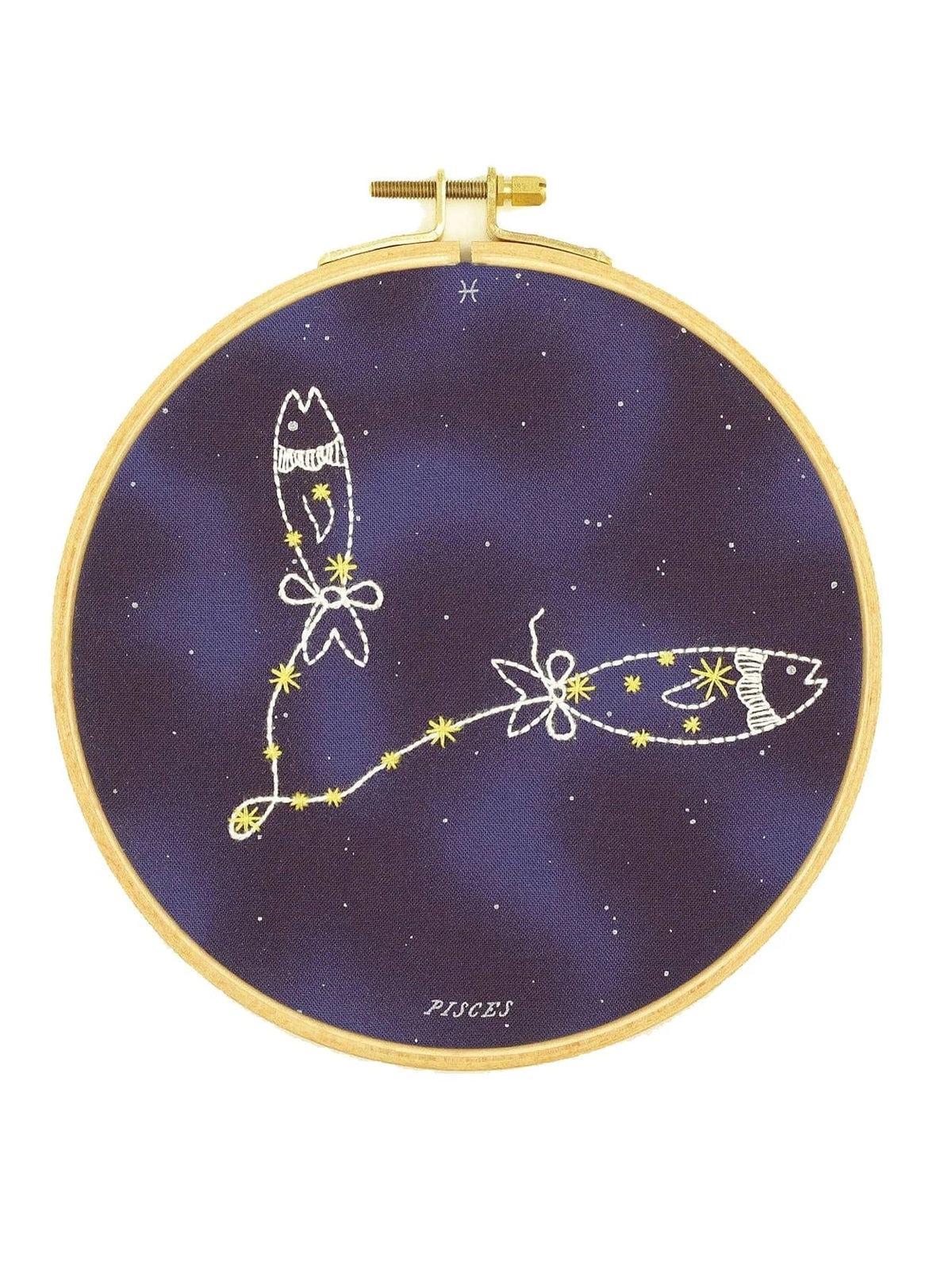 *Pre - Order* 6" Beginner "Pisces" Zodiac Embroidery Kit - Shop at Persephone's Hearth