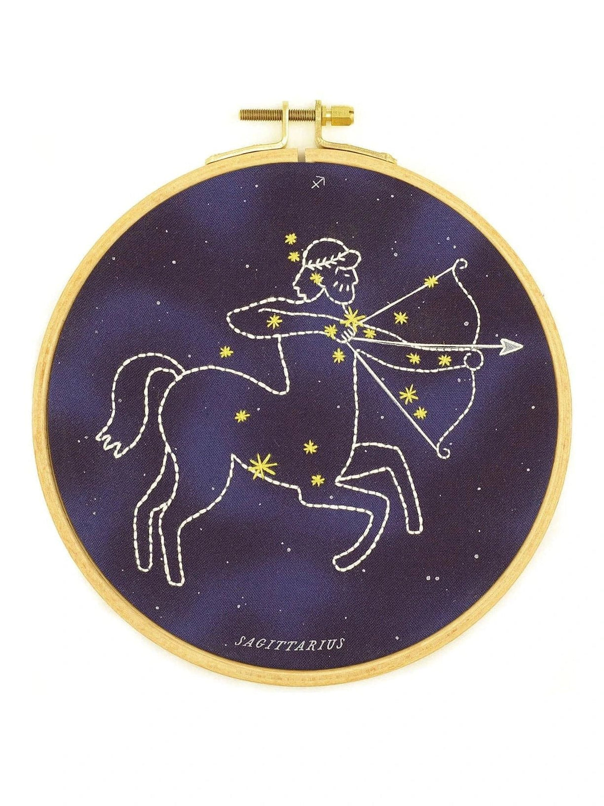 *Pre - Order* 6" Beginner "Sagittarius" Zodiac Embroidery Kit - Shop at Persephone's Hearth