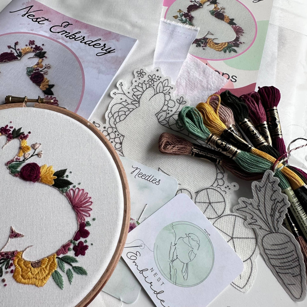 6" Beginner Spring Hops Embroidery Kit - Shop at Persephone's Hearth
