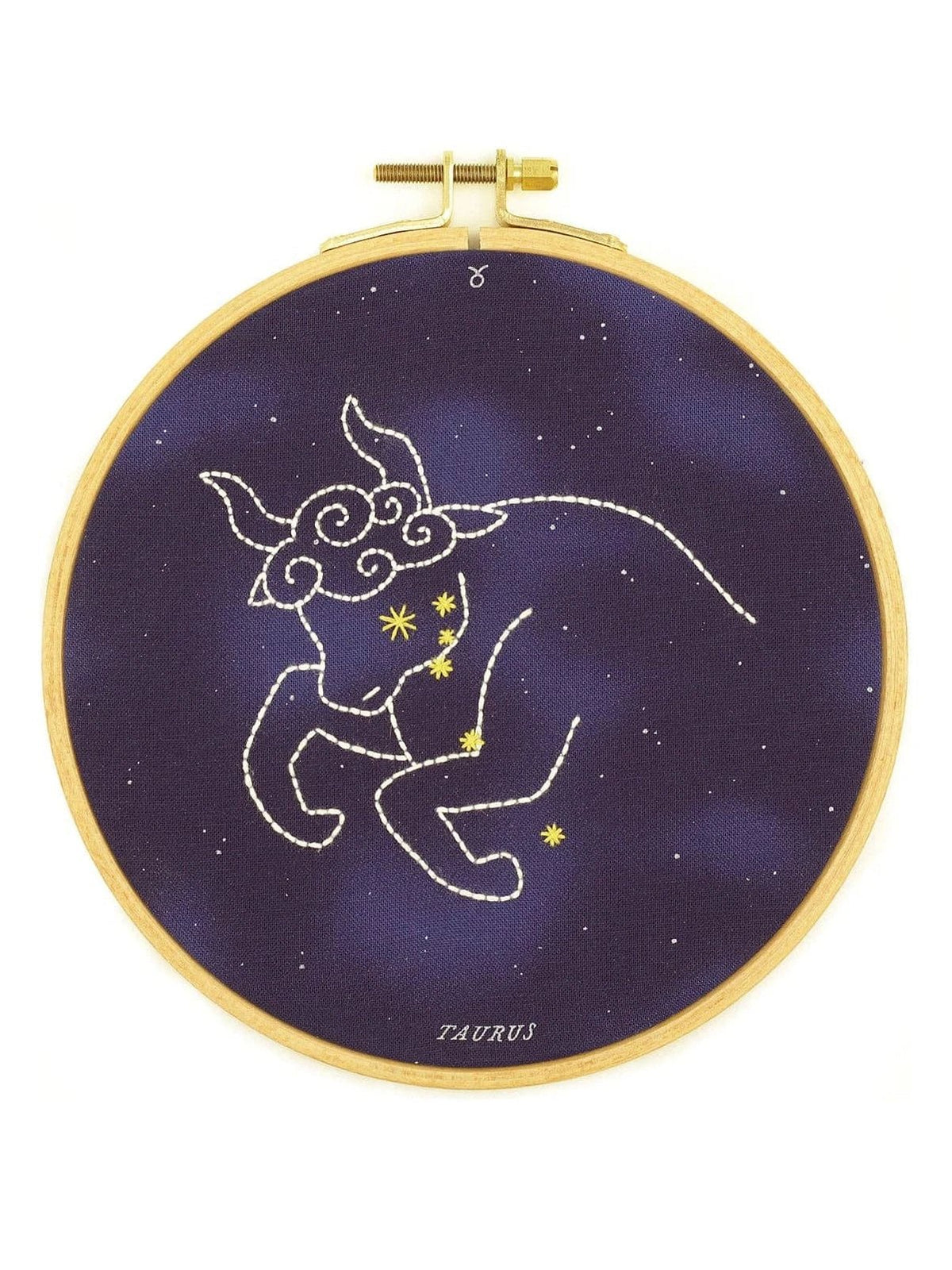 6" Beginner "Taurus" Zodiac Embroidery Kit - Shop at Persephone's Hearth