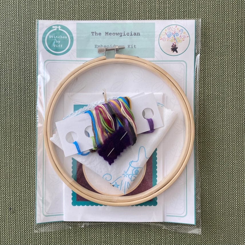 6" Beginner "The Meowgician" Embroidery Kit - Shop at Persephone's Hearth