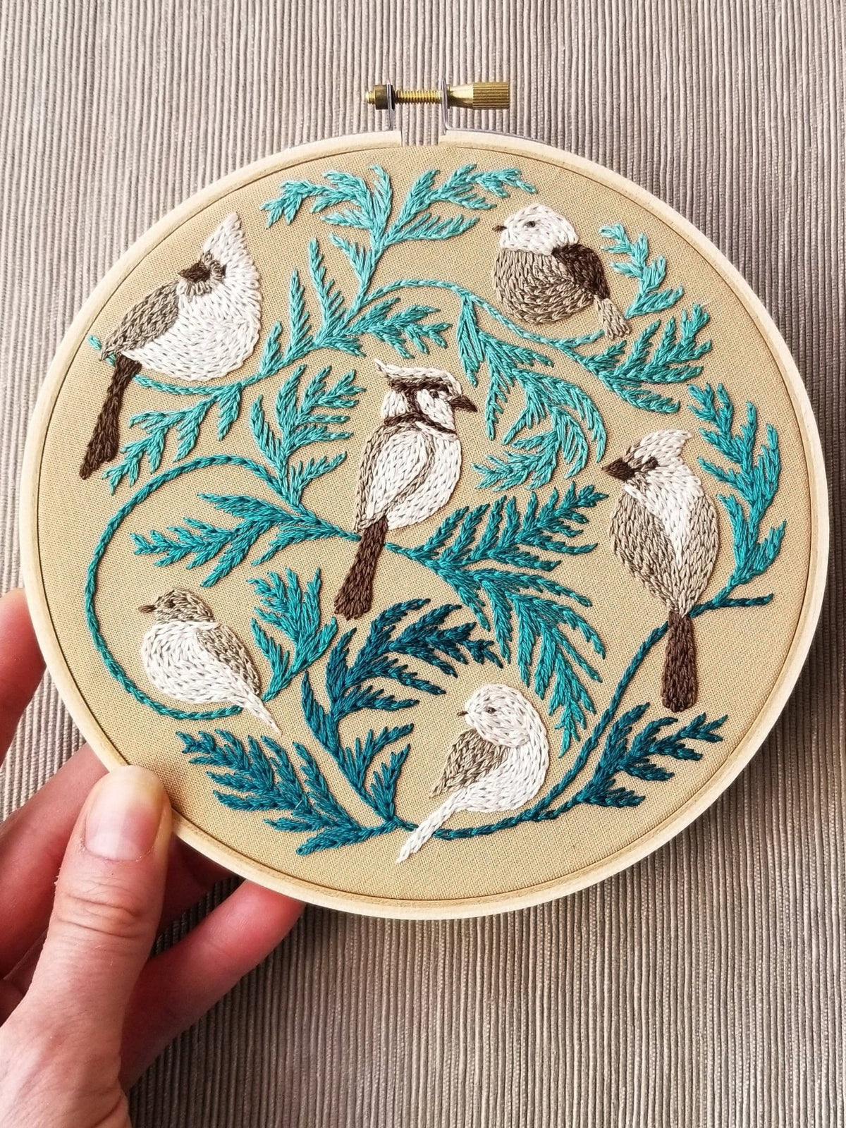 *Pre - order* 6" Beginner Winter Birds Embroidery Kit - Shop at Persephone's Hearth