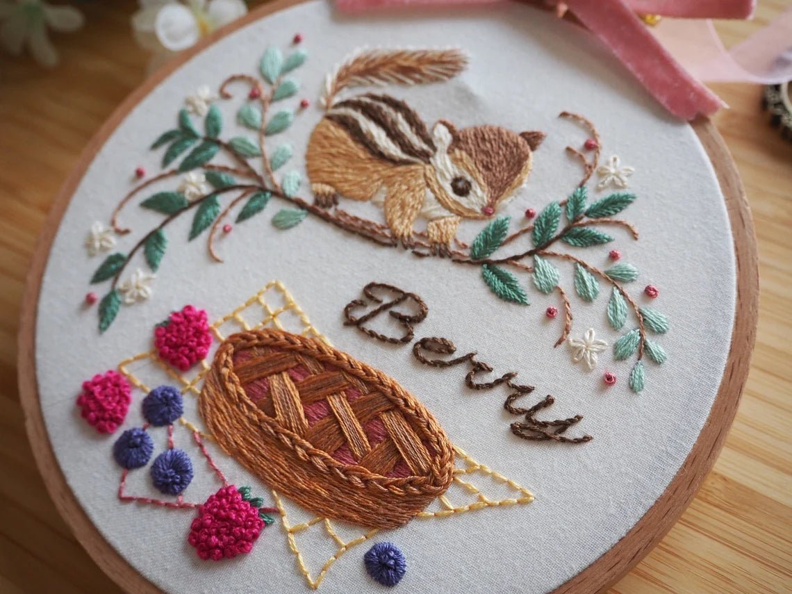 6" Berry Pie Embroidery Kit - Shop at Persephone's Hearth