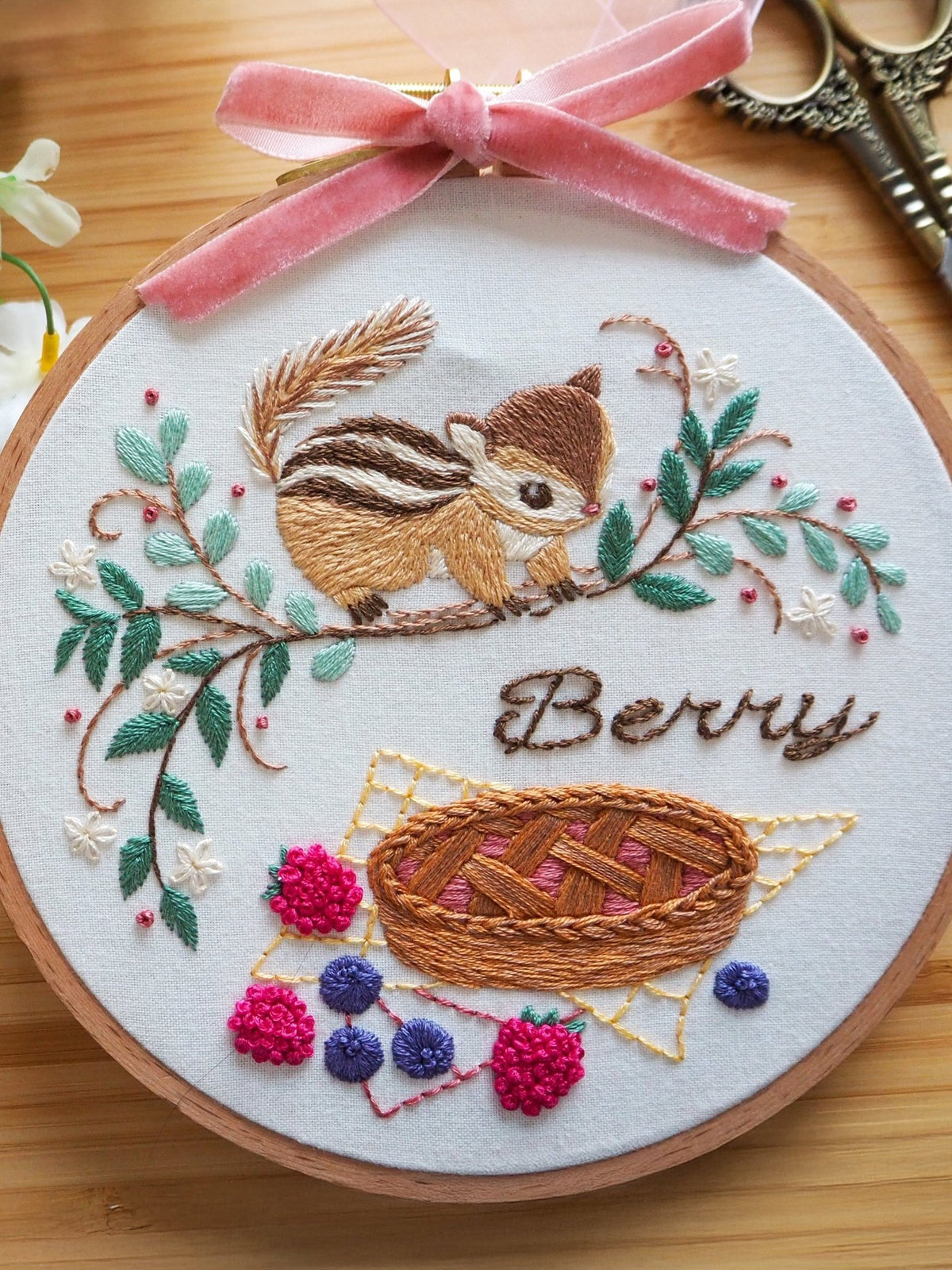 6" Berry Pie Embroidery Kit - Shop at Persephone's Hearth