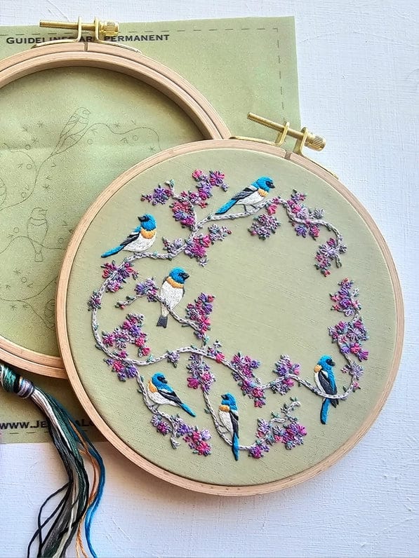 *Pre - order* 6" Birds & Blooms Embroidery Kit - Shop at Persephone's Hearth