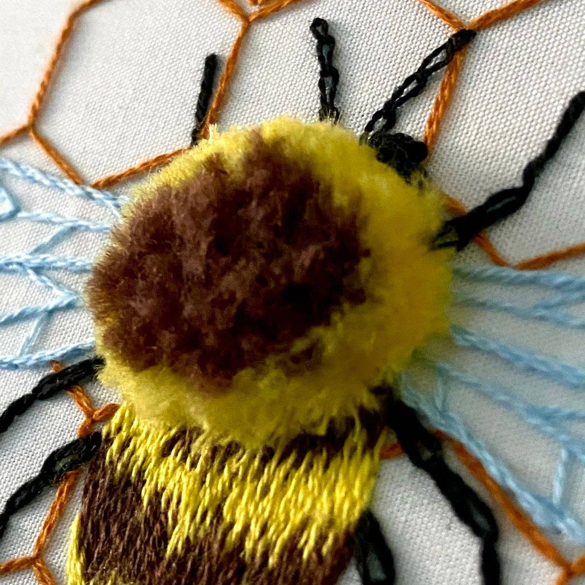 6" Fuzzy Bumblebee DIY Embroidery Kit - Shop at Persephone's Hearth