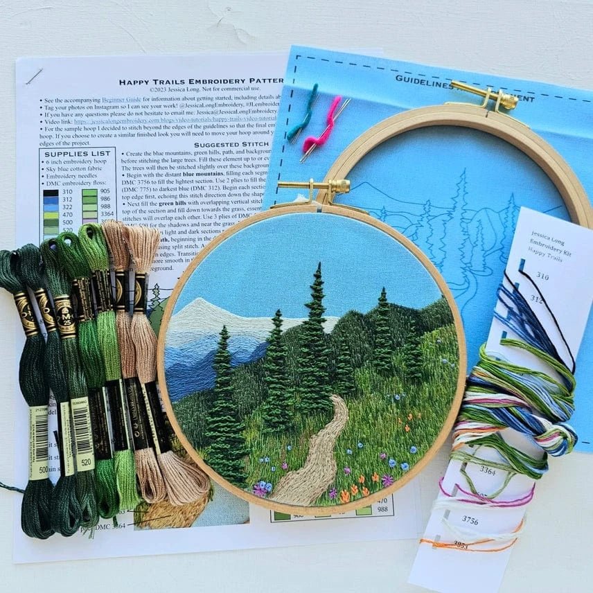 6" Happy Trails Embroidery Kit - Shop at Persephone's Hearth