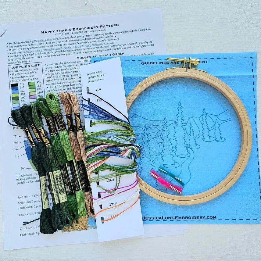 6" Happy Trails Embroidery Kit - Shop at Persephone's Hearth