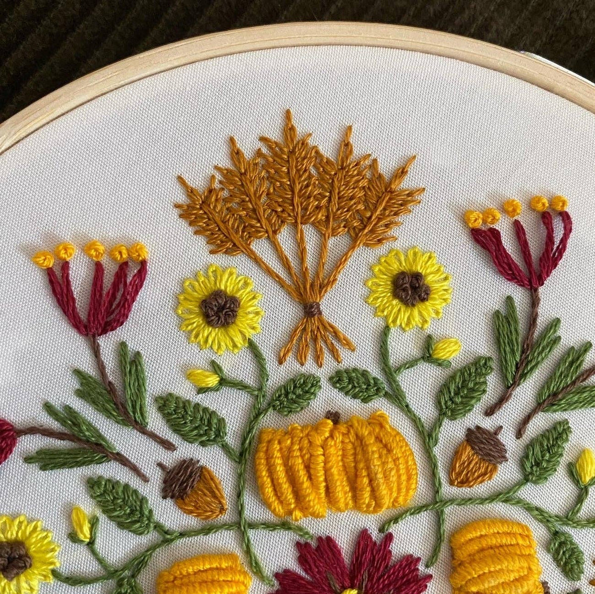 6" Harvest Mandala DIY Embroidery Kit - Shop at Persephone's Hearth