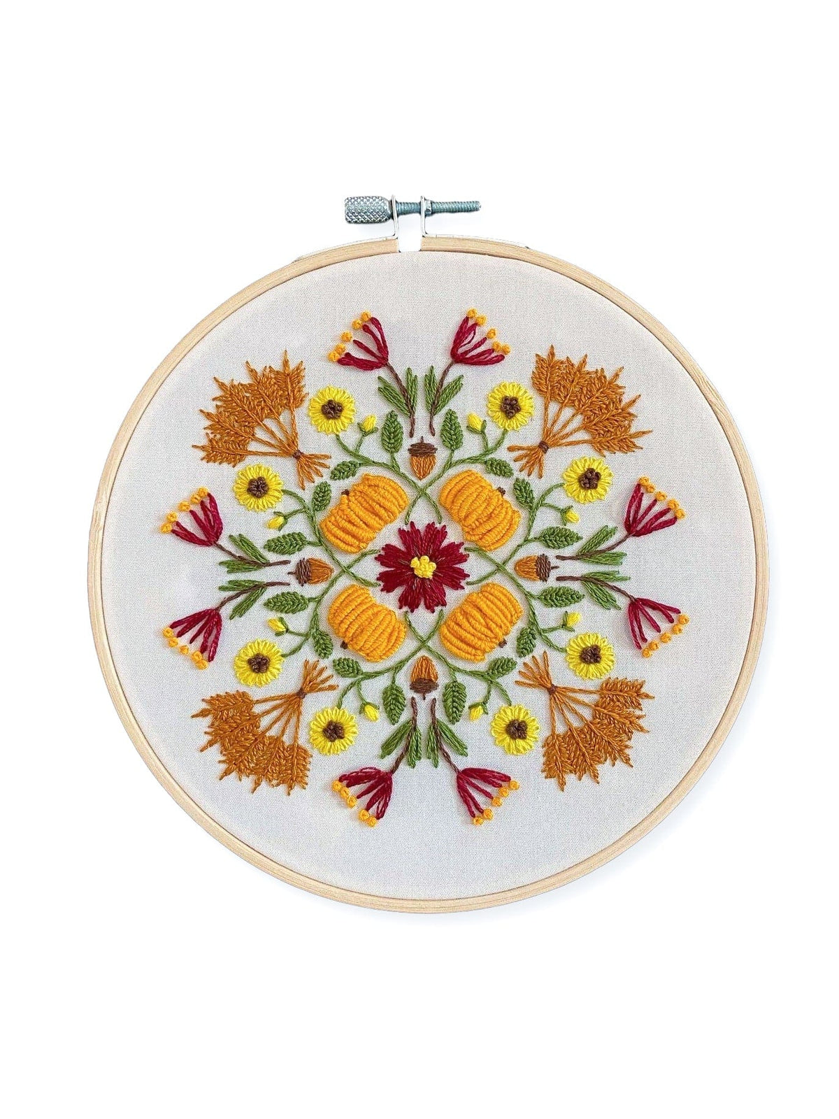 6" Harvest Mandala DIY Embroidery Kit - Shop at Persephone's Hearth